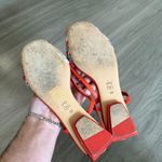 Tory Burch  Pietra Tweed Swingback Sandals Size 8 Color Orange Photo 4