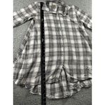Altar'd State Altar’d State Plaid Shirt Women Small 3/4 Sleeve Button Up Tie Back Tunic Photo 4