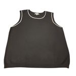 Evolution by Cyrus Black Sleeveless Sweater Top with White Trim Size L Size L Photo 0