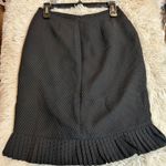 Kasper  Petite Black Pinstripe‎ Ruffle Hem Knee Length Skirt Photo 5