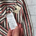 Madewell  Black and Red Striped Short Sleeve Top Photo 4