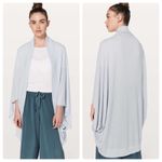 Lululemon Womens Silk Blend Open Front Stillness Wrap Cardigan OS Silver Fox Photo 1