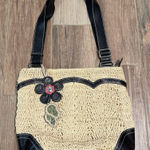 Brighton  Flower Palmer Crochet Straw Messenger Purse Bag Photo 0