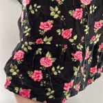LA Hearts  Black Floral Top Open Front w/Tie Size Medium Photo 4