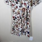 Umgee  White Floral Bell Sleeve Wrap Dress Womens L Ruffled Boho Coquette NWT Photo 9