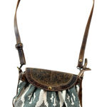 Myra Bag Seeker Leather Crossbody shoulder Handbag Canvas Blue Photo 0