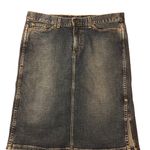Lucky Brand Vintage  denim skirt side slit 100% cotton size 14/32 Photo 0