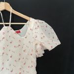 Vintage Áo Dài Việt Floral Puff Sleeve Dress In White & Pink midi halter neck Photo 1