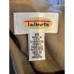 Talbots  Dress Women 10 Tan‎ Long Sleeve Pleated Skirt Knee Length Career Preppy Photo 6