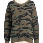 Barefoot Dreams Cozychic Ultra Lite Sweater Womens L Green Camo Pullover Cozy Photo 0