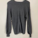 1. State Women’s Ribbed Knit V Neck Cotton Blend Sweater Heather Grey NWT Photo 6
