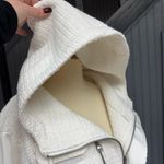 NÜ Denmark Cream Hooded Zip Front Jacket, Size Small Oversized Crochet NWT White Photo 8