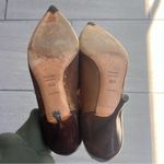 Prada Vintage Pointed Toe Sequin Gold Brown Leather Heels Photo 10