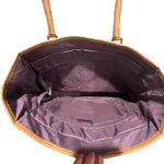 Hartmann Purple and tan full top zip lined two handle tote with interior pockets Photo 5