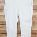 Gap Mid-Rise Girlfriend Ankle Jeans Optic White Size 18R 34 Raw Hem Classic Photo 0