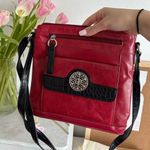 Giani Bernini  Red Leather Crossbody Purse Photo 0