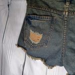 Free People Distressed Dark Wash Denim Shorts Photo 9