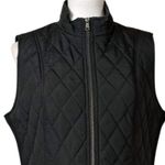 Westport Black Quilted Vest Zip Front Snap Pockets Padded Women's Size Large Photo 4