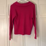 On 34th pink ribbed collared vneck sweater small Pink Photo 6