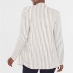 Chico's NWT Chico’s Striped Drape Blazer Long Sleeve Jacket | White/Black | 1 (US 8-10) Photo 1