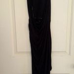 ASTR Ruched Side Halter Midi Black Asymmetrical Cocktail Dress Size Small EUC Photo 7