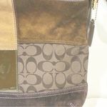 Coach Vintage Signature F10421 Patchwork Crossbody Shoulder Bag Brown Suede Photo 2