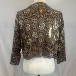 Candalite Brown and gold lace and sequin open front wrap top coverup size large NWOT Photo 2
