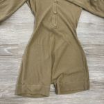 SKIMS  Ribbed Romper Size XS Henley Lounge Brown Long Sleeve Bodysuit Photo 3