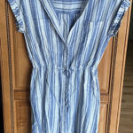 Japna Pinestripe Linen Shirt Dress Photo 0