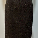 Liz Claiborne VTG Black Speckled Tweed Pencil Skirt Wool Blend Midi, Size 10 Photo 0