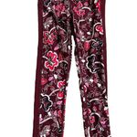 Athleta  Affirmation 7/8 Dark Garnet Red Floral Tights Powervita Size XS 446687. Photo 2