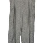 Max Studio  Navy White Stripe Cropped Bohemian Linen Pants Size XL EUC #DS-0330 Photo 0