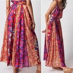 Free People Moondive Maxi Red Combo Size XL Boho Patchwork Backless Beachy Dress Photo 3