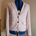 Allegra K  Medium Coral and White Striped Blazer Photo 7