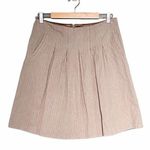 CAbi Liverpool Riding Club Pleated Skirt Brown Pinstripe Size 8 Equestrian Photo 0