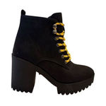 Seven7 Women's Black Combat Ankle Boots Size 7 Lug Sole Trendy Casual Photo 0