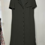 Talbots Green Sheath Midi Dress Notched Collar Photo 0