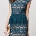 Maeve  x Anthropologie Elsa Lace Peplum Pencil Dress Short Sleeve Size XS Photo 0
