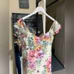 Night Way multi color flor print high low off shoulder midi maxi dress 2 Photo 3