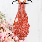 Free People 🍁 Mimi Sleeveless Halter Tunic Back Cutout Orange Boho Sz XS Photo 8