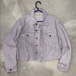 Free People  Lavender Frayed Edge Denim Jacket (small) Photo 0