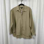 Banana Republic  Neutral Stripe Long Sleeve Oversized Button Up Blouse Sz.M NWT Photo 5