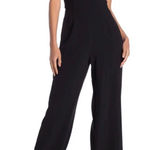 Julia Jordan  Black Sleeveless Wide Leg‎ Scoop Neck Jumpsuit Bow Shoulder Size 6 Photo 0