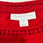 Charter Club  Women's Red Crochet Sleeve Top Photo 1