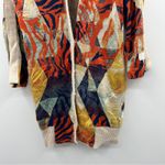 RTR Aldo Martins Naeba Geometric Multicolor Patchwork Long Sleeve Cardigan Sz 2 Orange Photo 4