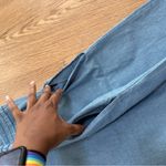 Westbound  Denim Jumper Dress, Floral Hem Embroidery & Pockets-PS light blue wash Photo 5