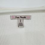Free People  Santa Clara V-Neck Thermal‎ Soft White Sz Small Photo 4