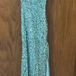 Teal Sequin Prom Dress Blue Size 2 Photo 0