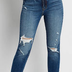 NWT KanCan Super High Rise Destructed Mom Jeans Size 27 Blue Photo 0