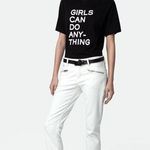 Zadig & Voltaire  Ava Denim Straight Slim Fray Ankle Jeans Judo White Size 26 Photo 0